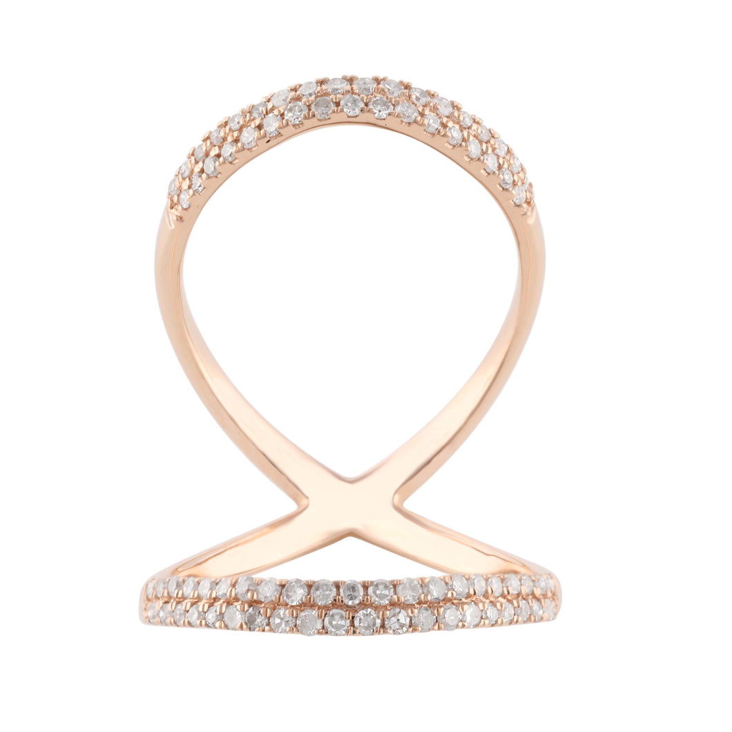 18K Pave Diamond Knuckle Ring