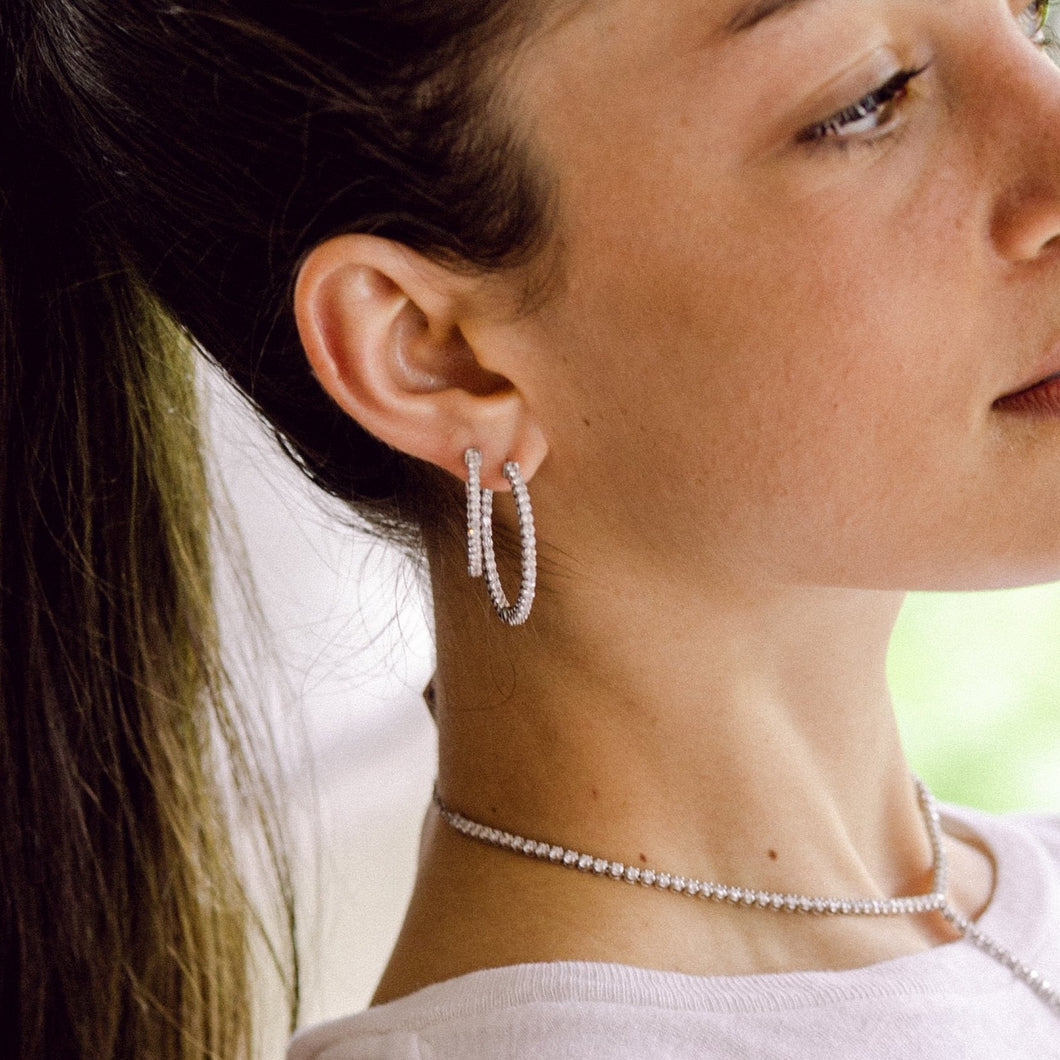 Classic Diamond Hoops