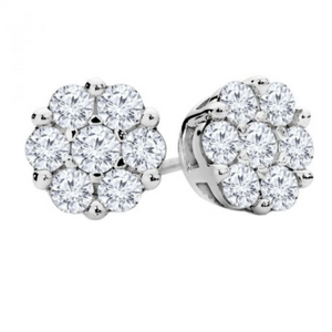 Diamond Cluster Stud Earring