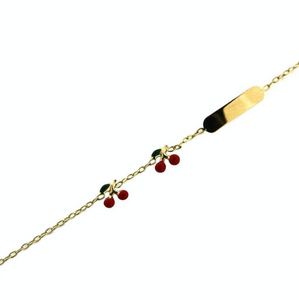 18K ID Two Cherries Baby/Girls Bracelet