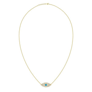 Evil Eye Necklace With Turq. Center