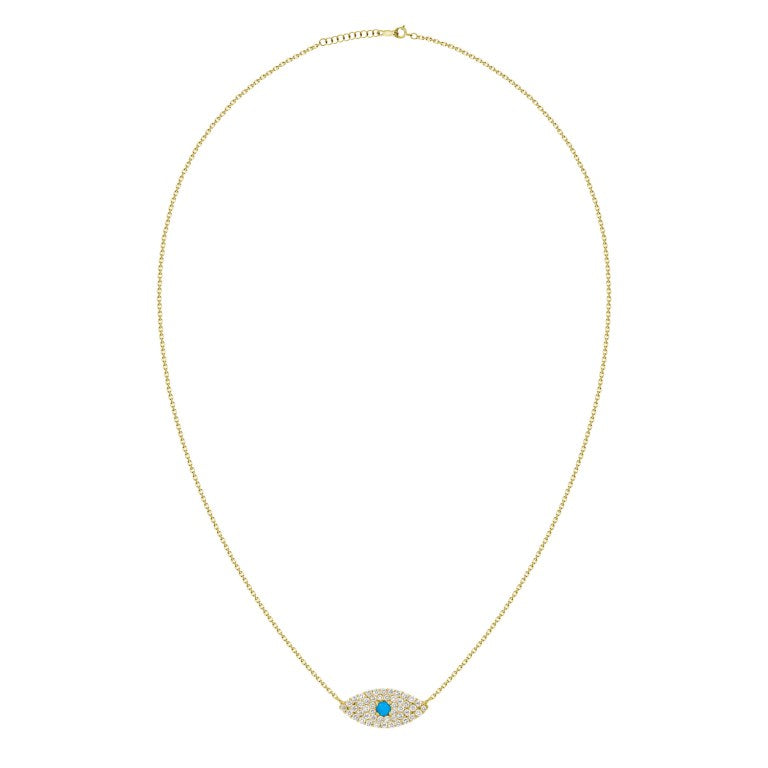 Evil Eye Necklace With Turq. Center