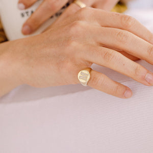 Statement Initial Diamond Ring