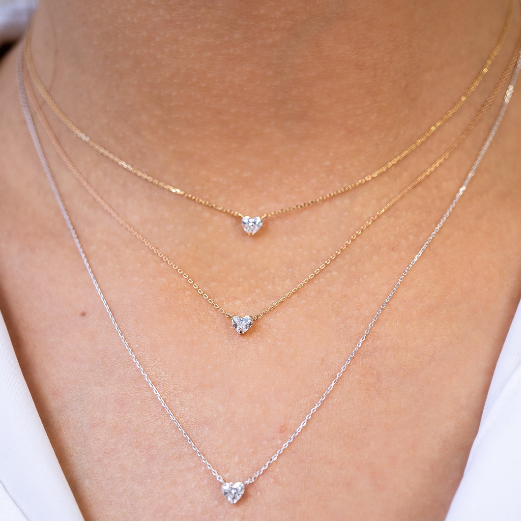 Mini Diamond Heart Necklace