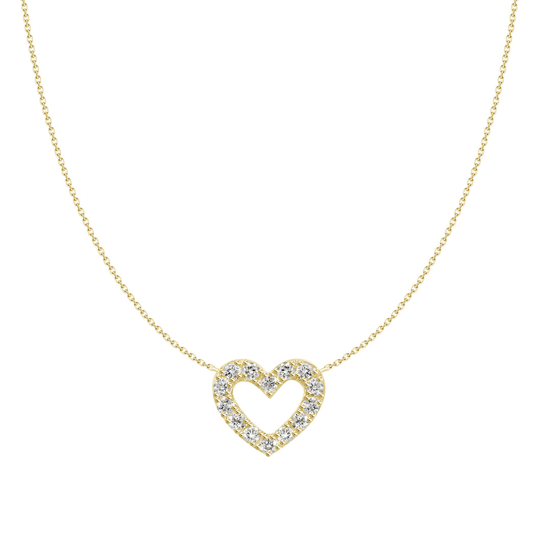 Mini Open Heart Diamond Necklace