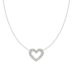 Mini Open Heart Diamond Necklace